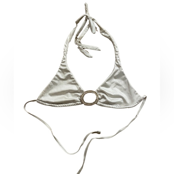 Beach Bunny Swim Beach Bunny White Gold Bikini Top Xs Poshmark